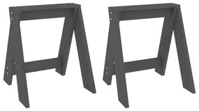 vidaXL Scaune, 2 buc., gri, 40x40x45 cm, lemn masiv de pin