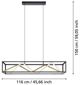 Lustră LED dimabilă aplicată Eglo 390417 PENELA LED/46W/230V 2700-6500K + telecomandă