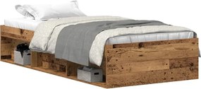 vidaXL Cadru de pat fără saltea Lemn vechi 75x190 cm Lemn prelucrat