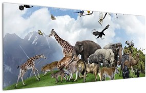 Tablou - Animale pe insulă (120x50 cm)