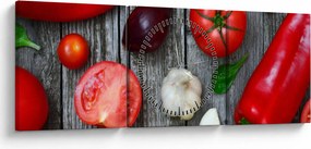 Tablou cu legume (cu ceas) (90x30 cm)