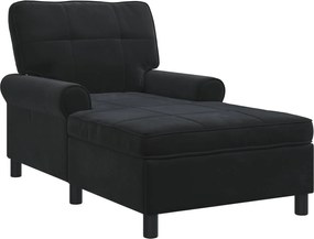 vidaXL șezlong de relaxare cu pernă Negru 91 x 157 x 91 cm Catifea