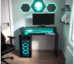 Masă PC pentru gaming Garrick 2 (negru) (cu iluminat LED RGB). 1064135