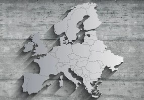 Fototapet - Harta argintie a Europei (152,5x104 cm), în 8 de alte dimensiuni noi