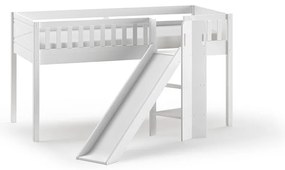 Set SCOTT este format din Pat copiiul loft cu tobogan, cortina de joacă ASTRO, tunel și 3 buzunare de depozitare.