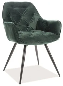 Scaun de masa catifea Verde / Negru CHERRY VELVET