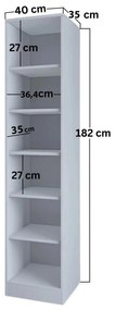 Dulap cu rafturi Luckiny (alb). 1127601