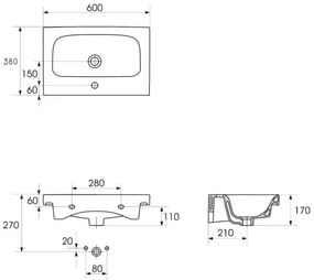 Cersanit S801-227-DSM - Dulap suspendat pentru baie cu lavoar MODUO SLIM, alb