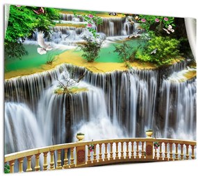 Tablou - Privire la cascade magice (70x50 cm)