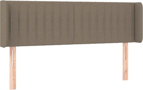 vidaXL Tăblie de pat cu aripioare gri taupe 147x16x78/88 cm textil
