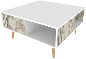 Măsuță de cafea Ronasotta 1 (alb + piatră + Lemn). 1106462