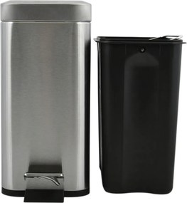 Coș de gunoi argintiu mat cu pedală din oțel 5 l Erik – Spirella