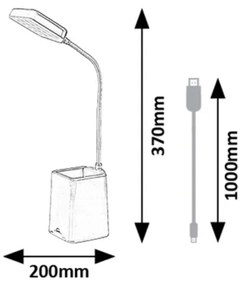 Lampă LED dimabilă de masă Rabalux 74244 ARVID LED/6W/230V 5000K albastru
