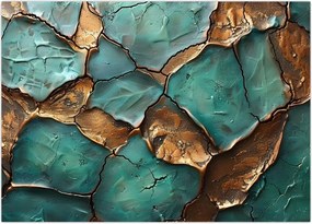 Tablou - Pictură verde-auriu (70x50 cm)