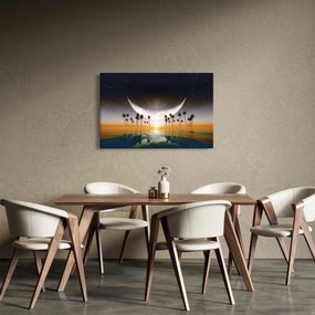 Tablou- Luna deasupra palmierilor (90x60 cm)