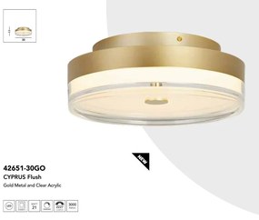 Plafoniera LED design minimalist Cyprus auriu, 30cm