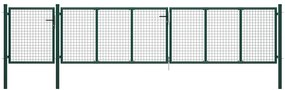 vidaXL Poartă de grădină din oțel 500x100 cm verde