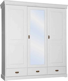 Dulap lemn masiv alb Florence, 193 × 62 × 218 cm