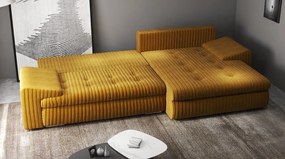 Colțar extensibil dumonde cu ladă de depozitare si sezut confortabil din spuma high-density, Leonardo Ambience Mustar 260x185 cm II