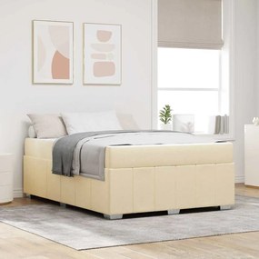 vidaXL Cadru de pat Crem 160 x 200 cm țesătură