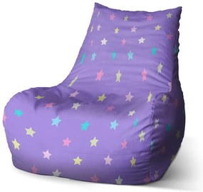 Sac de șezut Bean stele pe mov - pentru copii, violet