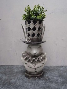 Suport pentru plante bust iepure din rășină, H46 cm, "Alice"