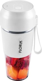 Blender portabil Floria ZLN1720 pentru suc reincarcabil, Capacitate 300 ml, Putere 50W, Lame din otel inoxidabil, Alb