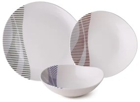 Set de veselă, 24 piese, porțelan multicolor