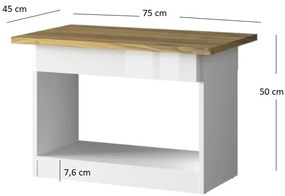Masă de cafea Tiera (alb lucios + Stejar navarre). 1053344