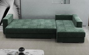 Colțar extensibil dumonde cu ladă de depozitare si sezut confortabil din spuma high-density, Gloria Euphoria Green II 320x183 cm