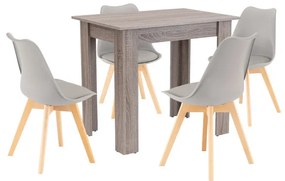 Set de masă Amina 4+1 gri-stejar York