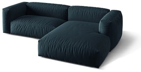 Colțar modular albastru închis (cu colț pe partea dreaptă) Martina – Micadoni Home