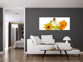 Tablou cu ulei de flori (120x50 cm)