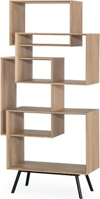 Bibliotecă lemn masiv KUADRAT – design modern cu structură geometrică