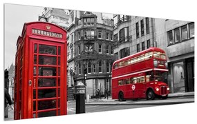 Tablou cu căsuța de telefon din Londra (120x50 cm), în 40 de alte dimensiuni noi