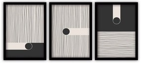 Set 3 tablouri cu ramă neagră Vavien Artwork Black, 35 x 45 cm