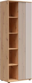 Biblioteca 5 rafturi BREVAS, stejar artisan/casmir, PAL, 70x40x196 cm