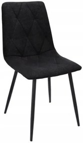 Scaun bucatarie/living, tapitat, textil, metal, negru, 44x52x89 cm, Vena
