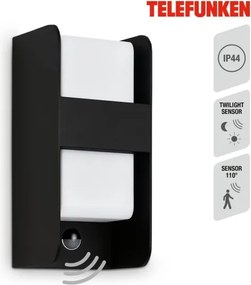 Aplică de exterior cu senzor Telefunken 321105TF 1xE27/12W/230V IP44 negru