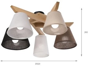 Lustră aplicată Brilagi ANTHONY 5xE14/40W/230V stejar