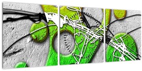 Tablou abstract (cu ceas) (90x30 cm)