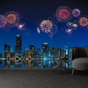 Fototapet - Focuri de artificii în Miami (147x102 cm)