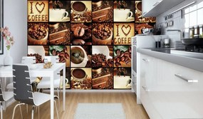 Fototapet - I Love Coffee - colaj (254x184 cm)