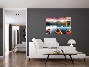 Tablou - Lac cu bărci (90x60 cm)