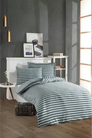 Set lenjerie pat 162ELR1701, bumbac/poliester, gri inchis/alb, 140x200