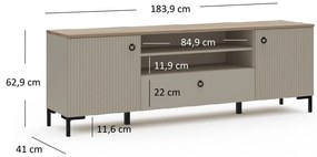 Dulap TV Demandaron 2 (taupe + stejar silverjack). 1116814