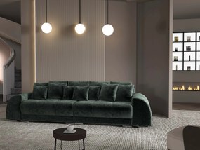 Canapea extensibilă dumonde cu 2 lăzi de depozitare si sezut confortabil din spuma high-density, Verona Euphoria Green 310x100 cm