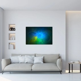 Tablou cu abstracțiune albastră (90x60 cm)