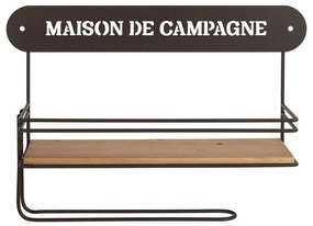 Raft de perete din metal si pin, cu model, Campagne