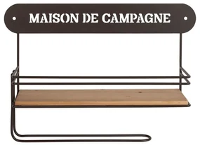 Raft de perete din metal si pin, cu model, Campagne